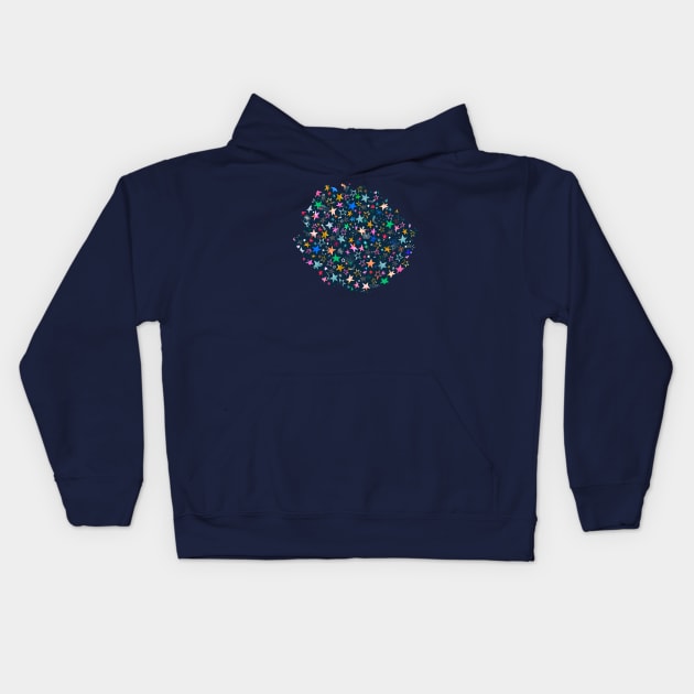 Winter Stars Multi navy Kids Hoodie by ninoladesign